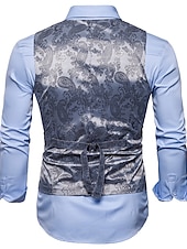 abordables Gilets-Homme Gilet Formel Mariage Soirée Scène Casual Chic Polyester Géométrique Col V Standard Noir Blanche Jaune Rouge Gilet