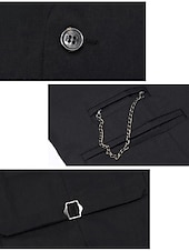 economico Gilet-Per uomo Gilet da completo Panciotto Formale Matrimonio Ufficio Cerimonia Di tendenza 1920s Per tutte le stagioni Poliestere Tinta unita A V Taglia piccola Vinaccia Nero Bianco Blu marino Gilet