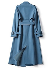 baratos Casacos de Inverno-Mulheres Casaco impermeável Longo Cordões Patchwork Casaco Preto Azul Camelo Bege Diário Outono Não Trespassado Normal S M L XL XXL 3XL / Inverno