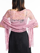 cheap Women&#039;s Shawls &amp; Wraps-Women&#039;s Women&#039;s Shawls &amp; Wraps Party Wedding Anniversary Camel Red Pink Scarf Flower / Fall / Winter / Spring / Summer / Polyester