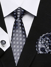 abordables Cravates &amp; noeuds papillons-Homme Cravate Carré de Poche Boutons de Manchette Ensembles Travail Mariage Style formel Classique Plaid du quotidien événements