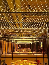 abordables Enchufe eléctrico-Cadena de luces LED de red IP65, 6 mx 4 m, 3 mx 2 m, cadena de luces LED navideñas flexibles de 880 led y 200 led, cadena de luces de malla para jardín, patio, decoración colorida, enchufe UE, EE.