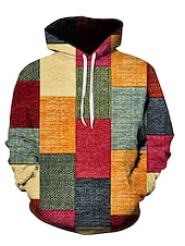 economico Felpe con cappuccio da uomo-Per uomo Pop art A quadri Felpa con cappuccio Felpe Felpa Felpa con cappuccio Manica lunga Felpa con cappuccio Con cappuccio Abbigliamento sportivo Stampa 3D Informale Giornaliero Per eventi Stampa