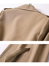 baratos Casacos de Inverno-Mulheres Casaco impermeável Longo Cordões Patchwork Casaco Preto Azul Camelo Bege Diário Outono Não Trespassado Normal S M L XL XXL 3XL / Inverno