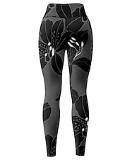 levne Legíny a legíny na jógu-Dámské Legíny Sports Gym Leggings Kalhoty na jógu Spandex Černá Oříznuté legíny Květiny Zaštíhlující Butt Lift Oblečení Oblečení Jóga Zdatnost Cvičení v tělocvičně Běh / Vysoká pružnost / Sportovní