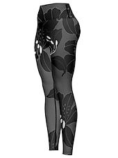 levne Legíny a legíny na jógu-Dámské Legíny Sports Gym Leggings Kalhoty na jógu Spandex Černá Oříznuté legíny Květiny Zaštíhlující Butt Lift Oblečení Oblečení Jóga Zdatnost Cvičení v tělocvičně Běh / Vysoká pružnost / Sportovní