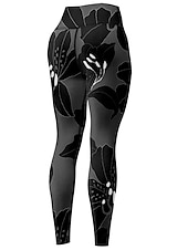 levne Legíny a legíny na jógu-Dámské Legíny Sports Gym Leggings Kalhoty na jógu Spandex Černá Oříznuté legíny Květiny Zaštíhlující Butt Lift Oblečení Oblečení Jóga Zdatnost Cvičení v tělocvičně Běh / Vysoká pružnost / Sportovní