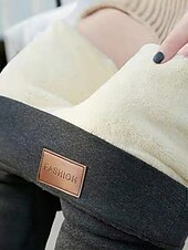 abordables Leggings en polaire-Femme Grande Taille Pantalon en molleton Pantalon Décontractées Toute la longueur Taille moyenne Couleur unie Micro-élastique Intérieur du quotidien Noir Gris foncé Printemps Automne Hiver Standard