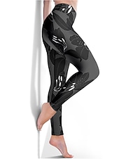 levne Legíny a legíny na jógu-Dámské Legíny Sports Gym Leggings Kalhoty na jógu Spandex Černá Oříznuté legíny Květiny Zaštíhlující Butt Lift Oblečení Oblečení Jóga Zdatnost Cvičení v tělocvičně Běh / Vysoká pružnost / Sportovní