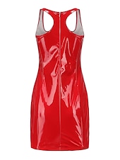 ieftine Bodycon Club Dresses-Pentru femei Rochie Mini Rochie de petrecere Rochie de vacanta Bodycon Rochie sexy Stilat fierbinte De Bază În aer liber Vacanță Petrecere Zvelt Culoare pură Fără manșon U Adânc Negru Roz Îmbujorat