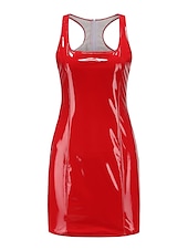 ieftine Bodycon Club Dresses-Pentru femei Rochie Mini Rochie de petrecere Rochie de vacanta Bodycon Rochie sexy Stilat fierbinte De Bază În aer liber Vacanță Petrecere Zvelt Culoare pură Fără manșon U Adânc Negru Roz Îmbujorat