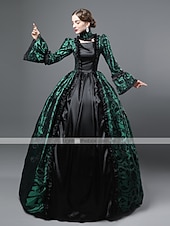 preiswerte Kleider-Kleid Spitze Rokoko Viktorianisch Bodenlang Kleid Partykostüm Maskerade Übergröße Kundenspezifische Marie Antoinette Spitze Ballkleid Kostüm Damen Party Abschlussball Karneval von Venedig Kleid
