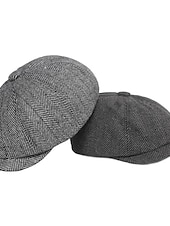 halpa Miesten hatut-Miesten Baskeri Newsboy-hattu Tweed Cap khaki Vaalean harmaa Puuvilla Katutyyli Tyylikäs 1920-luvun muoti ulko- Päivittäin Bile Graafiset tulosteet Lämmin