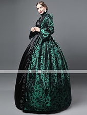 preiswerte Kleider-Kleid Spitze Rokoko Viktorianisch Bodenlang Kleid Partykostüm Maskerade Übergröße Kundenspezifische Marie Antoinette Spitze Ballkleid Kostüm Damen Party Abschlussball Karneval von Venedig Kleid