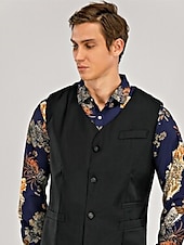 economico Gilet-Per uomo Gilet da completo Panciotto Formale Matrimonio Ufficio Cerimonia Di tendenza 1920s Per tutte le stagioni Poliestere Tinta unita A V Taglia piccola Vinaccia Nero Bianco Blu marino Gilet