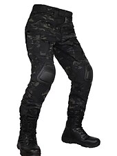 baratos Calças e Calções-Homens Calça Camuflada de Caçador Calças Táticas com joelheiras Ripstop A Prova de Vento Respirável Bolso Múltiplo Inverno Outono camuflagem Algodão Calças para Caça Militar Treinamento Jungle Python