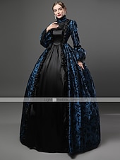 preiswerte Kleider-Kleid Spitze Rokoko Viktorianisch Bodenlang Kleid Partykostüm Maskerade Übergröße Kundenspezifische Marie Antoinette Spitze Ballkleid Kostüm Damen Party Abschlussball Karneval von Venedig Kleid