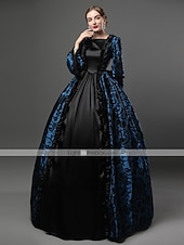 preiswerte Kleider-Kleid Spitze Rokoko Viktorianisch Bodenlang Kleid Partykostüm Maskerade Übergröße Kundenspezifische Marie Antoinette Spitze Ballkleid Kostüm Damen Party Abschlussball Karneval von Venedig Kleid