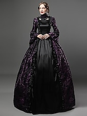 preiswerte Kleider-Kleid Spitze Rokoko Viktorianisch Bodenlang Kleid Partykostüm Maskerade Übergröße Kundenspezifische Marie Antoinette Spitze Ballkleid Kostüm Damen Party Abschlussball Karneval von Venedig Kleid