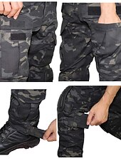 baratos Calças e Calções-Homens Calça Camuflada de Caçador Calças Táticas com joelheiras Ripstop A Prova de Vento Respirável Bolso Múltiplo Inverno Outono camuflagem Algodão Calças para Caça Militar Treinamento Jungle Python