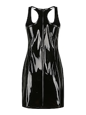 ieftine Bodycon Club Dresses-Pentru femei Rochie Mini Rochie de petrecere Rochie de vacanta Bodycon Rochie sexy Stilat fierbinte De Bază În aer liber Vacanță Petrecere Zvelt Culoare pură Fără manșon U Adânc Negru Roz Îmbujorat