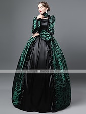 preiswerte Kleider-Kleid Spitze Rokoko Viktorianisch Bodenlang Kleid Partykostüm Maskerade Übergröße Kundenspezifische Marie Antoinette Spitze Ballkleid Kostüm Damen Party Abschlussball Karneval von Venedig Kleid