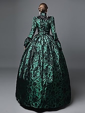 preiswerte Kleider-Kleid Spitze Rokoko Viktorianisch Bodenlang Kleid Partykostüm Maskerade Übergröße Kundenspezifische Marie Antoinette Spitze Ballkleid Kostüm Damen Party Abschlussball Karneval von Venedig Kleid