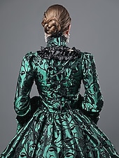 preiswerte Kleider-Kleid Spitze Rokoko Viktorianisch Bodenlang Kleid Partykostüm Maskerade Übergröße Kundenspezifische Marie Antoinette Spitze Ballkleid Kostüm Damen Party Abschlussball Karneval von Venedig Kleid