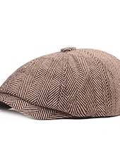 halpa Miesten hatut-Miesten Baskeri Newsboy-hattu Tweed Cap khaki Vaalean harmaa Puuvilla Katutyyli Tyylikäs 1920-luvun muoti ulko- Päivittäin Bile Graafiset tulosteet Lämmin