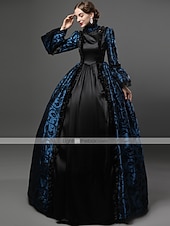 preiswerte Kleider-Kleid Spitze Rokoko Viktorianisch Bodenlang Kleid Partykostüm Maskerade Übergröße Kundenspezifische Marie Antoinette Spitze Ballkleid Kostüm Damen Party Abschlussball Karneval von Venedig Kleid