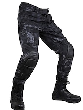 baratos Calças e Calções-Homens Calça Camuflada de Caçador Calças Táticas com joelheiras Ripstop A Prova de Vento Respirável Bolso Múltiplo Inverno Outono camuflagem Algodão Calças para Caça Militar Treinamento Jungle Python