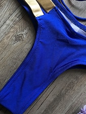 abordables Ensemble de bikinis-Femme Normal Maillots de Bain Bikinis 2 pièces Tanga Maillot de bain Dos ouvert Découpé Sexy Vacances Sexy Léopard Bloc de couleur A Bretelles Maillots de bain