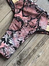 abordables Ensemble de bikinis-Femme Normal Maillots de Bain Bikinis 2 pièces Tanga Maillot de bain Dos ouvert Découpé Sexy Vacances Sexy Léopard Bloc de couleur A Bretelles Maillots de bain