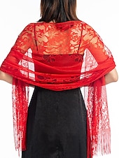cheap Women&#039;s Shawls &amp; Wraps-Women&#039;s Women&#039;s Shawls &amp; Wraps Party Wedding Anniversary Camel Red Pink Scarf Flower / Fall / Winter / Spring / Summer / Polyester