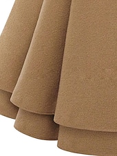 preiswerte Wintermäntel-Damen Mantel Freizeitjacke Täglich Valentinstag Winter Herbst Frühling Lang Mantel Regular Fit warm halten Klassisch &amp; Zeitlos Elegant und luxuriös Jacken Langarm Feste Farbe Mit Gürtel Kamel Rote