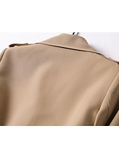 baratos Casacos de Inverno-Mulheres Casaco impermeável Longo Cordões Patchwork Casaco Preto Azul Camelo Bege Diário Outono Não Trespassado Normal S M L XL XXL 3XL / Inverno