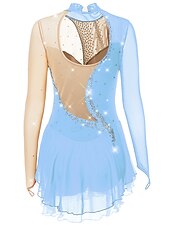 preiswerte Eiskunstlaufkleider-Eiskunstlaufkleid Damen Mädchen Eislaufen Kleider Austattungen Violett Dunkellila Schwarz und Violett Rückenfrei Gitter Elasthan Hochelastisch Wettbewerb Eiskunstlaufkleidung Handgemacht Kristalle