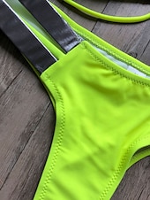 abordables Ensemble de bikinis-Femme Normal Maillots de Bain Bikinis 2 pièces Tanga Maillot de bain Dos ouvert Découpé Sexy Vacances Sexy Léopard Bloc de couleur A Bretelles Maillots de bain