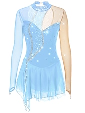 preiswerte Eiskunstlaufkleider-Eiskunstlaufkleid Damen Mädchen Eislaufen Kleider Austattungen Violett Dunkellila Schwarz und Violett Rückenfrei Gitter Elasthan Hochelastisch Wettbewerb Eiskunstlaufkleidung Handgemacht Kristalle
