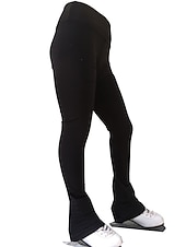 ieftine Pantaloni și colanți pentru patinaj artistic-pantaloni de patinaj artistic pentru femei, fete, bărbați, băieți, colanți de patinaj pe gheață, roz închis, negru, roz, spandex, fleece, elasticitate ridicată, antrenament, competiție, îmbrăcăminte de patinaj termică, caldă, clasică, lungă, gheață
