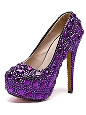 preiswerte Braut-Damen Pumps mit silbernem Strassbesatz und hohem Absatz – glamouröse Braut- oder Abendschuhe für Hochzeiten und besondere Anlässe