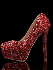 preiswerte Braut-Damen Pumps mit silbernem Strassbesatz und hohem Absatz – glamouröse Braut- oder Abendschuhe für Hochzeiten und besondere Anlässe