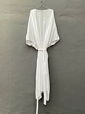 cheap Casual Jackets-Women&#039;s Normal Swimwear Cover Up Beach Top Swimsuit Lace up Pleated UV Protection Vacation Holiday Pure Color V Wire Bathing Suits