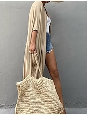 cheap Casual Jackets-Women&#039;s Normal Swimwear Cover Up Beach Top Swimsuit Lace up Pleated UV Protection Vacation Holiday Pure Color V Wire Bathing Suits