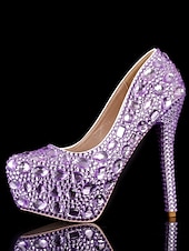 preiswerte Braut-Damen Pumps mit silbernem Strassbesatz und hohem Absatz – glamouröse Braut- oder Abendschuhe für Hochzeiten und besondere Anlässe