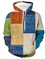 economico Felpe con cappuccio da uomo-Per uomo Pop art A quadri Felpa con cappuccio Felpe Felpa Felpa con cappuccio Manica lunga Felpa con cappuccio Con cappuccio Abbigliamento sportivo Stampa 3D Informale Giornaliero Per eventi Stampa