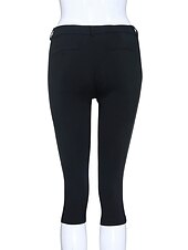 baratos Calças Skinny Femininas-Mulheres Básico calções capri Calças Clássico Capris Calças Escritório / Carreira Dia a Dia Micro-Elástica Cor Sólida Cintura Média Delgado Verde Branco Preto Azul Cáqui S M L XL XXL