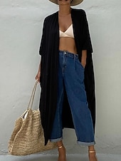 cheap Casual Jackets-Women&#039;s Normal Swimwear Cover Up Beach Top Swimsuit Lace up Pleated UV Protection Vacation Holiday Pure Color V Wire Bathing Suits