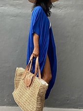 cheap Casual Jackets-Women&#039;s Normal Swimwear Cover Up Beach Top Swimsuit Lace up Pleated UV Protection Vacation Holiday Pure Color V Wire Bathing Suits