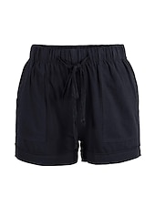 baratos Shorts de linho de algodão-Mulheres Normal Shorts inspirados em linho Calção Moda Básico Casual Curto Cintura Média Simples Bolsos Perna larga Folgado Leve Exterior Micro-Elástica Diário Feriado Streetwear Azul Claro Vermelho